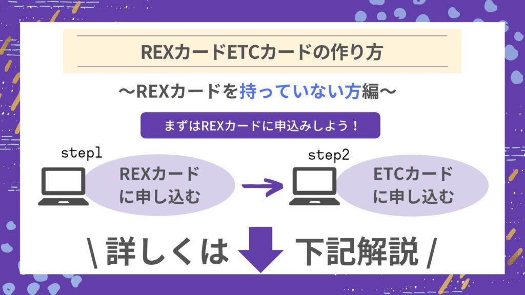 REXカードのETCカードを作る方法｜まだREXカードを持っていない方