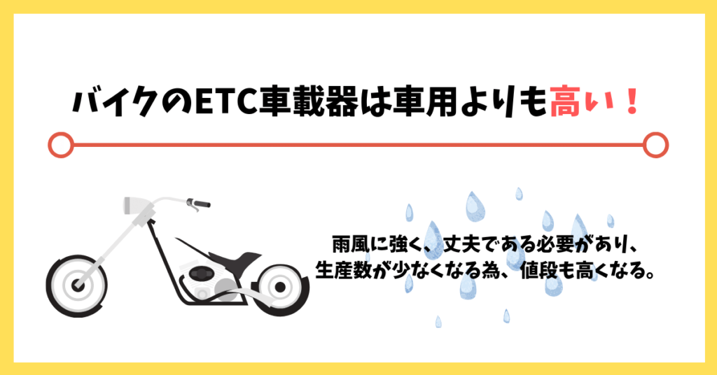 バイク用ETC車載器本体は車用よりも高い！