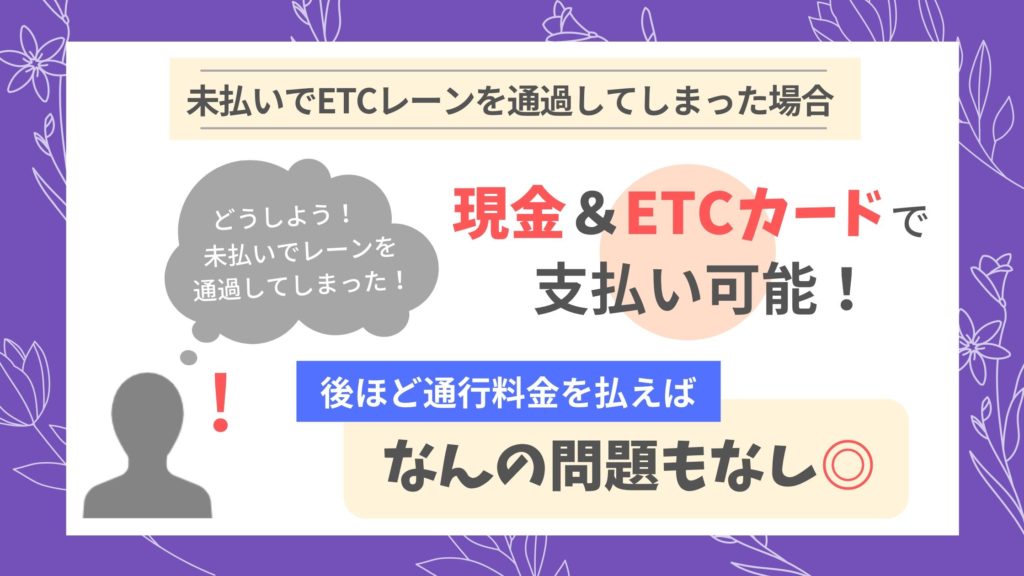 エラーで読み取れず未払いでETCレーンを通過した場合の対処法